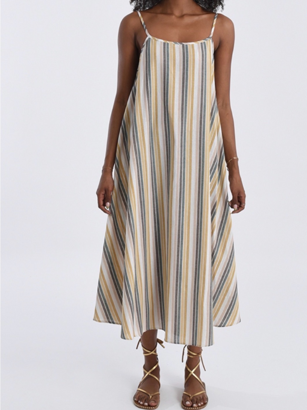 Nwt Molly Bracken Woven Stripe Dress L